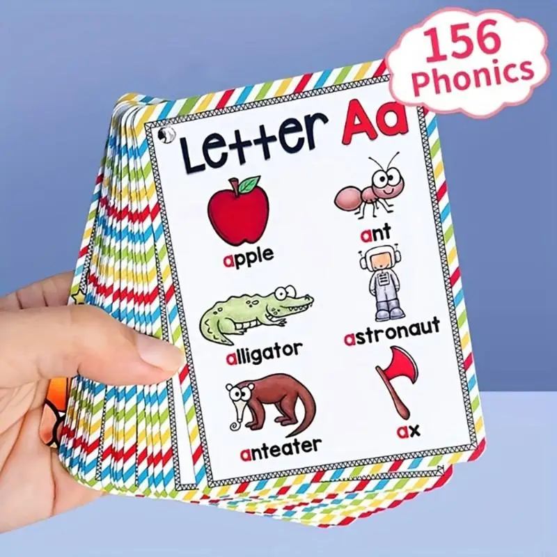 Kids Educational Letter Flashcards 26 Letter Sound Learning Card Phonics Card 