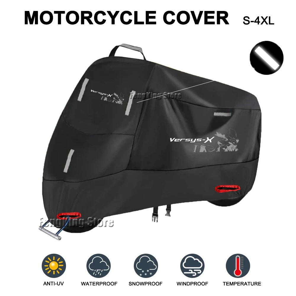 

Motorcycle Cover Waterproof Outdoor All Season Dustproof UV Protective Moto Rain Cover For Kawasaki Versys-X 300 1000 650