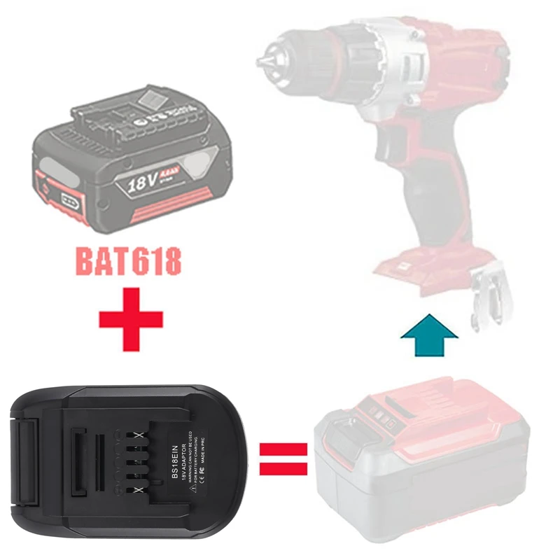 BS18EIN Battery Converter Adapter For  18V Li-Ion Battery BAT618 BAT609 BAT618G For Einhell Lithium Tool