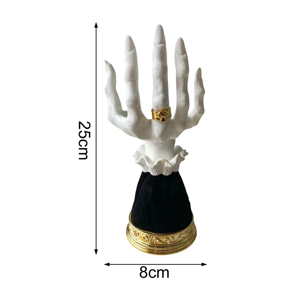 Witch Hand Candlestick Halloween Palm Candle Holder Gothic Decor Snack Bowl Stand Resin Ornament Halloween gothic candle holder
