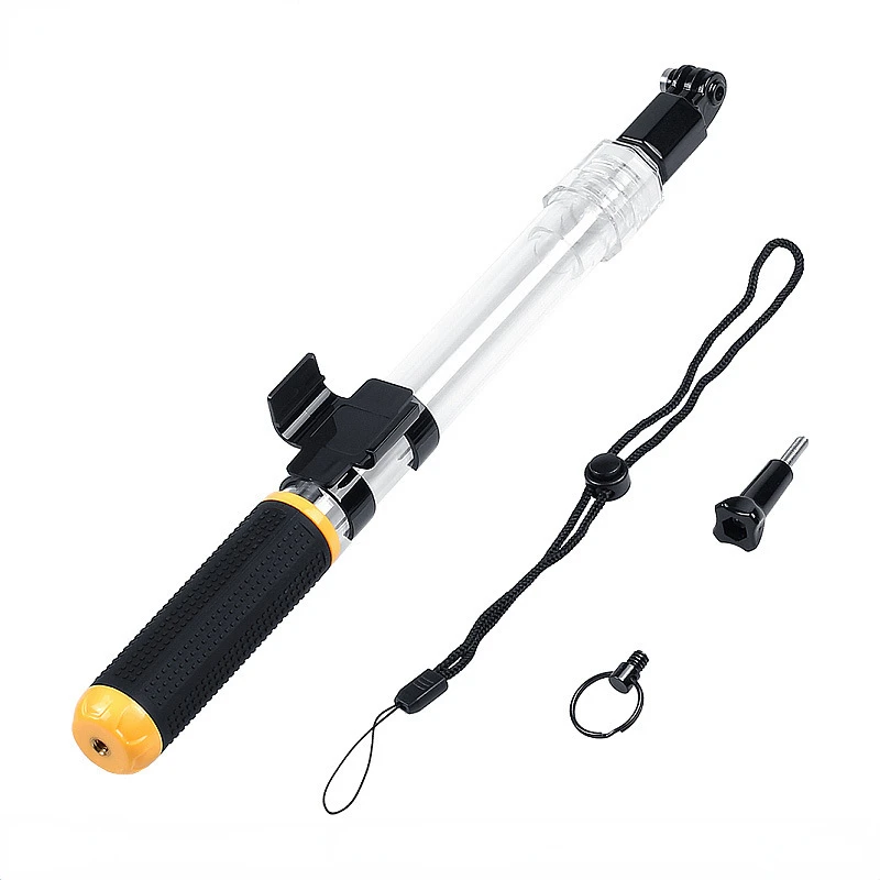 Waterproof Crystal Selfie Stick Telescopic Transparent Handheld Outdoor Diving Buoyancy Rod Suitable for Gopro Sports Camera