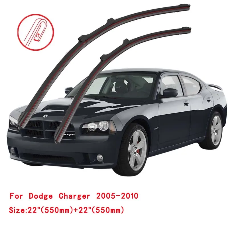 For Dodge Charger RT Accessories 2011 2012 2013 2014 2015 2016 Car Window Screen Double Rubber Windshield Wiper Blades Brushes