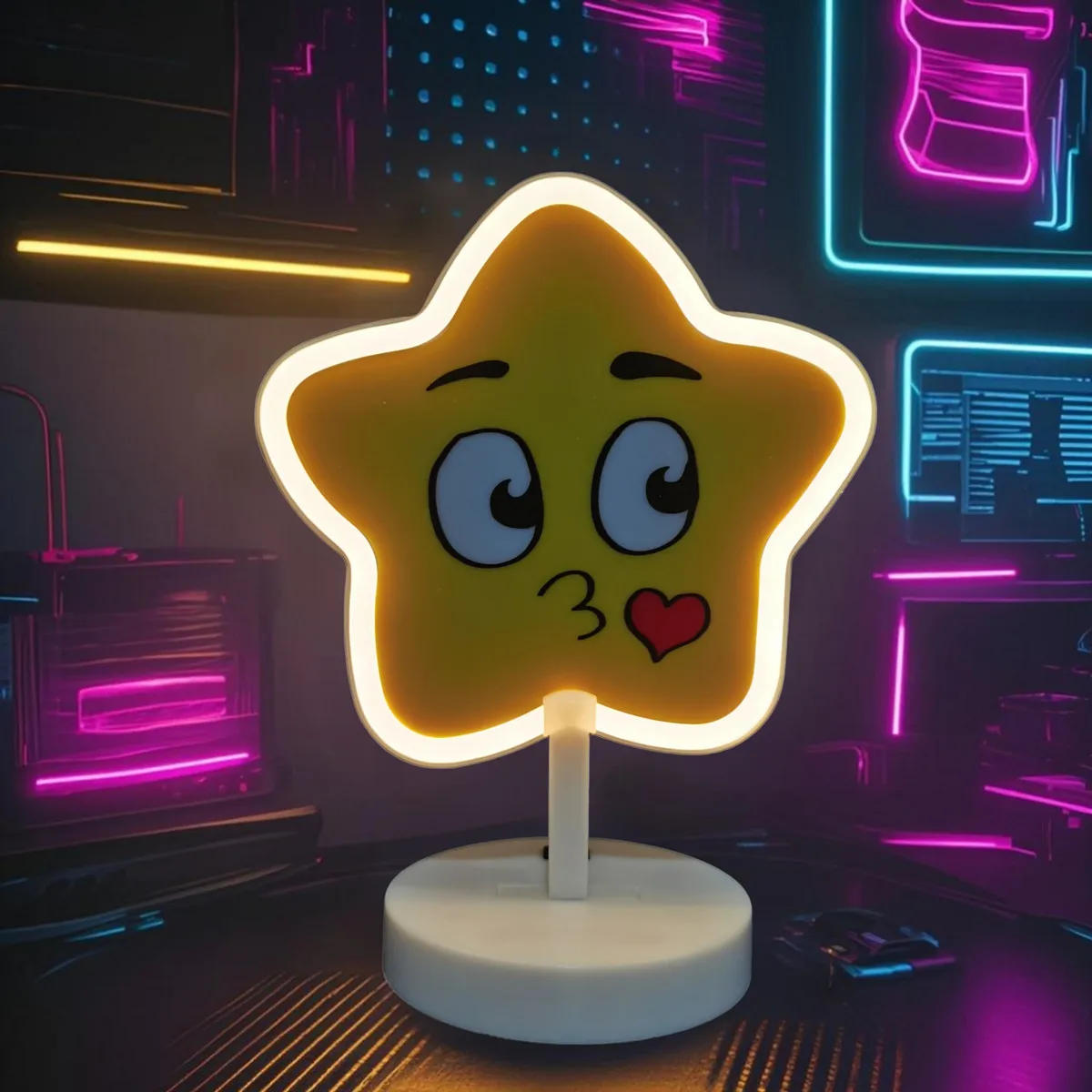 

Star USB LED Neon Sign Light Holiday Desktop Atmosphere Light Bar Esports Room Birthday Bedroom Decoration Xmas Party Home Gift