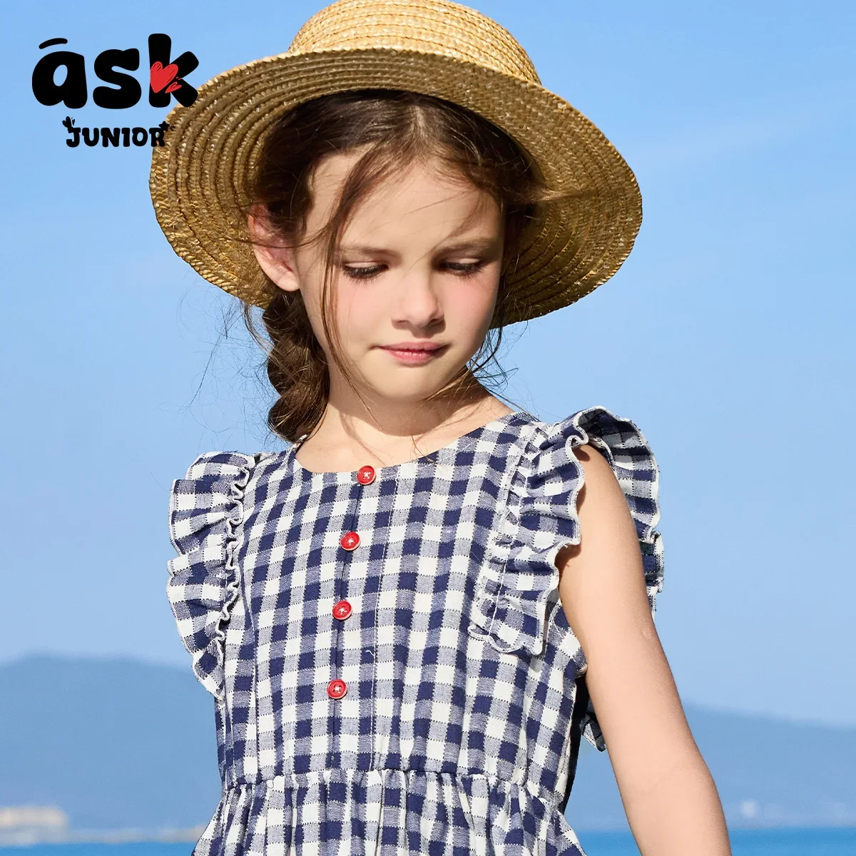 اسأل فستان صيفي كاجوال للفتيات الصغيرات منقوش بألوان متباينة #5