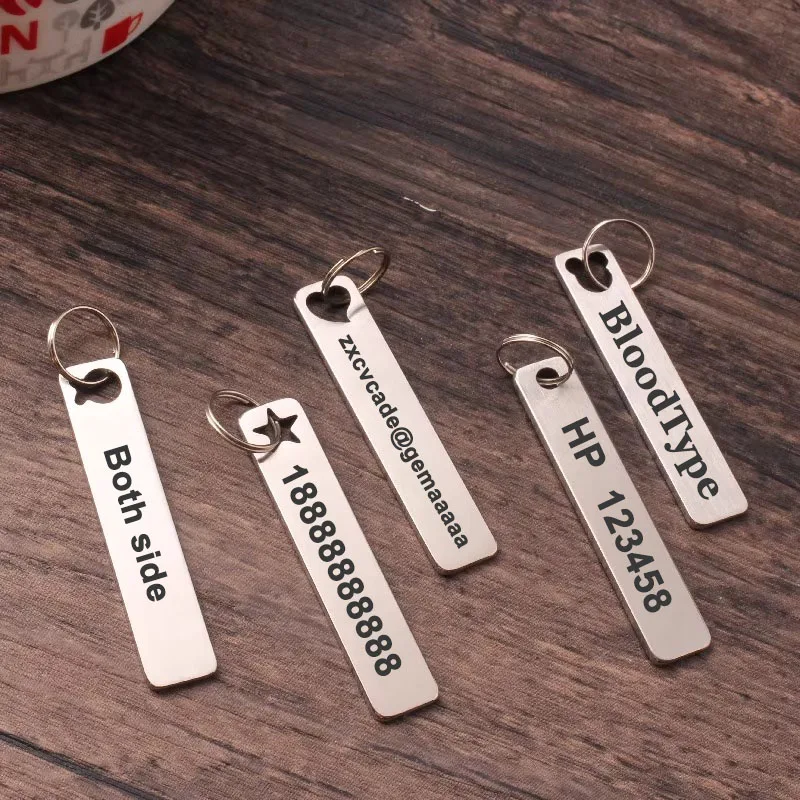 Personalized Laser Engraved Stainless Steel Keychain Custom Name Phone Anti Loss Key Rings Personalized Gift for Women Men Him