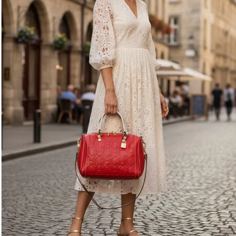 CH Autunno/Inverno Natale Moda PU Materiale Blocco Blocco Design Borsa a tracolla da donna 2025 Designer Nuova borsa di marca alla moda