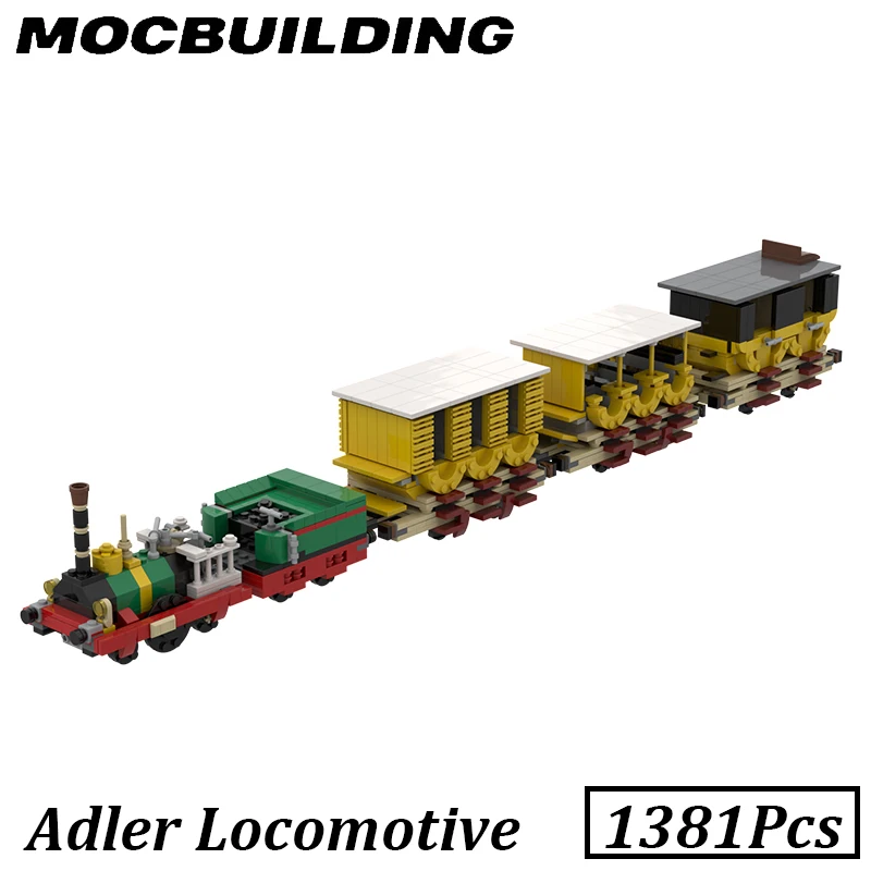 Modelo de locomotora de tren, MOC, bloques de construcción, juguetes de construcción, regalo, exhibición de ladrillos, decoración de escritorio, presente