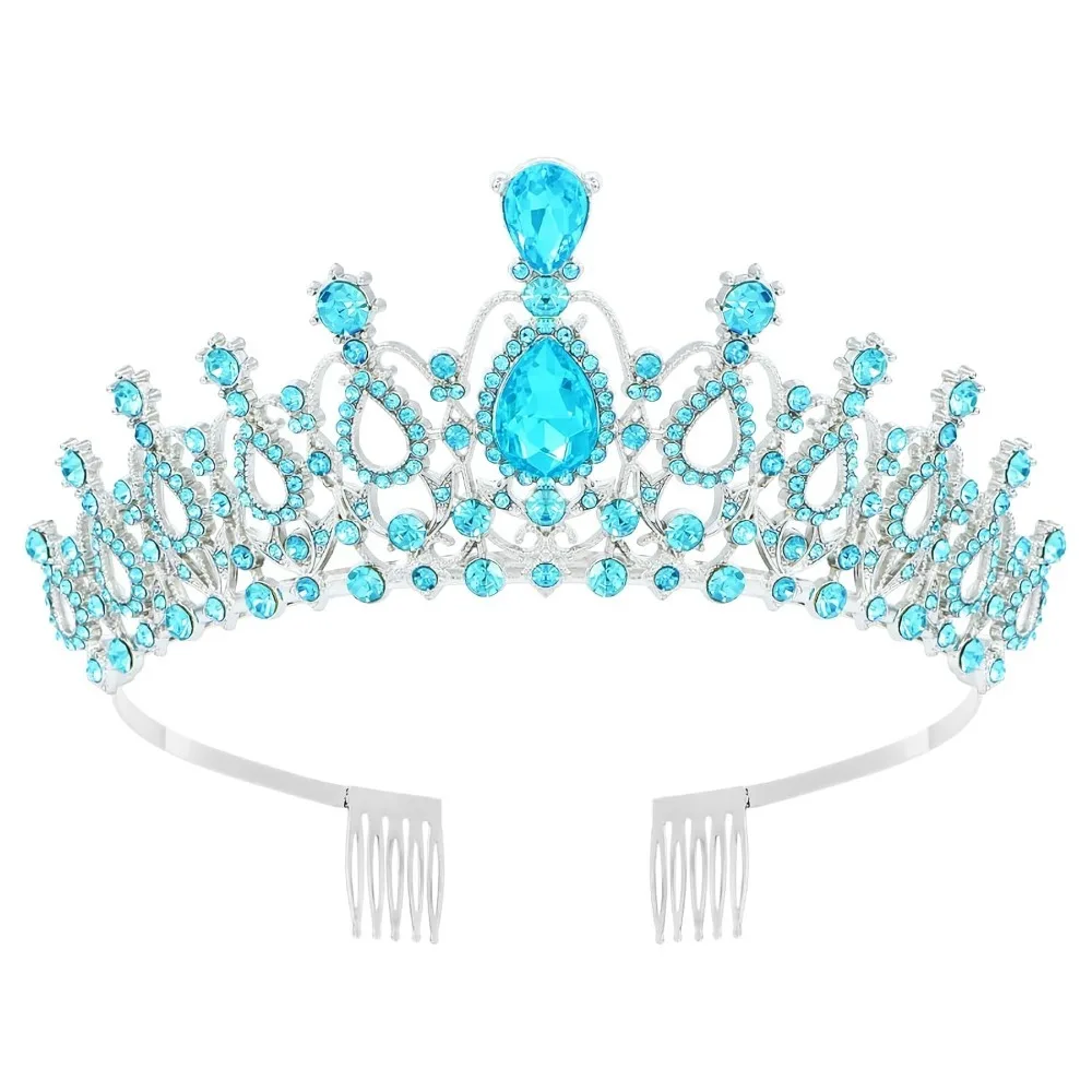 

Tiara Crown for Women, Headband Hair Accessories for Birthday Wedding Party Costume (C-Blue)