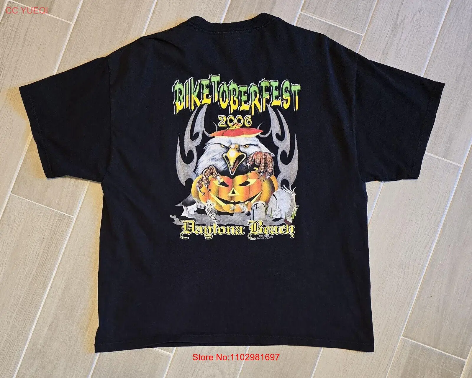 Daytona Beach Biketoberfest Bike Week Black Graphic Print T Shirt 2006 Mens XL