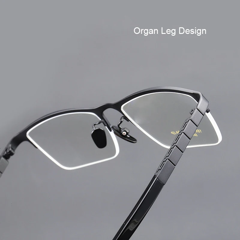 

Fashion Business Square Titanium Half Glasses Frame for Men Myopia Eyeglasses Prescription Progressive Lens Eyeware Oculos 91068