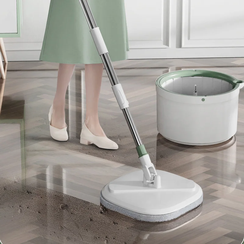 Hands-Free Lazy Mop with Bucket, Dirty Water Separation, Automatic 360 Spin Squeeze, Household Floor Cleaning, Microfiber Cloth