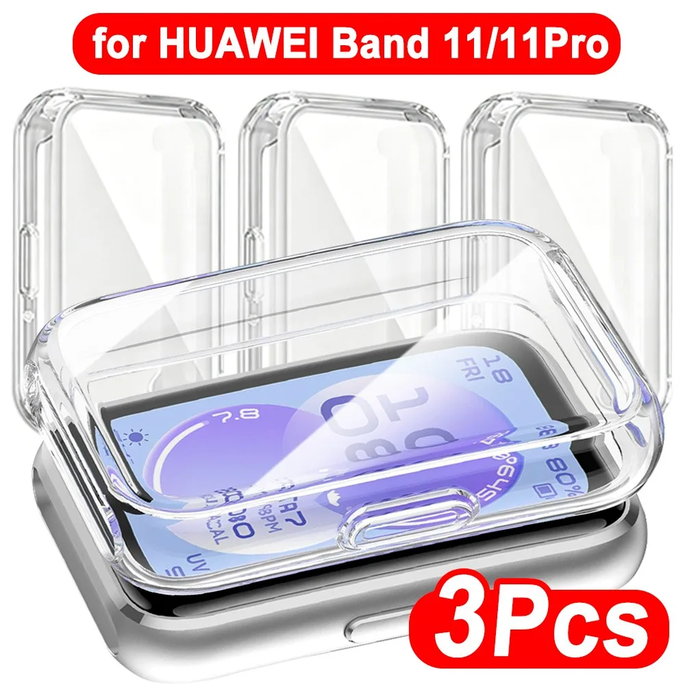 Transparent Case for HUAWEI Band 11 Accessory All-Around Hard TPU Bumper Protector Frame TPU Shell Cover for Huawei Smart Band11
