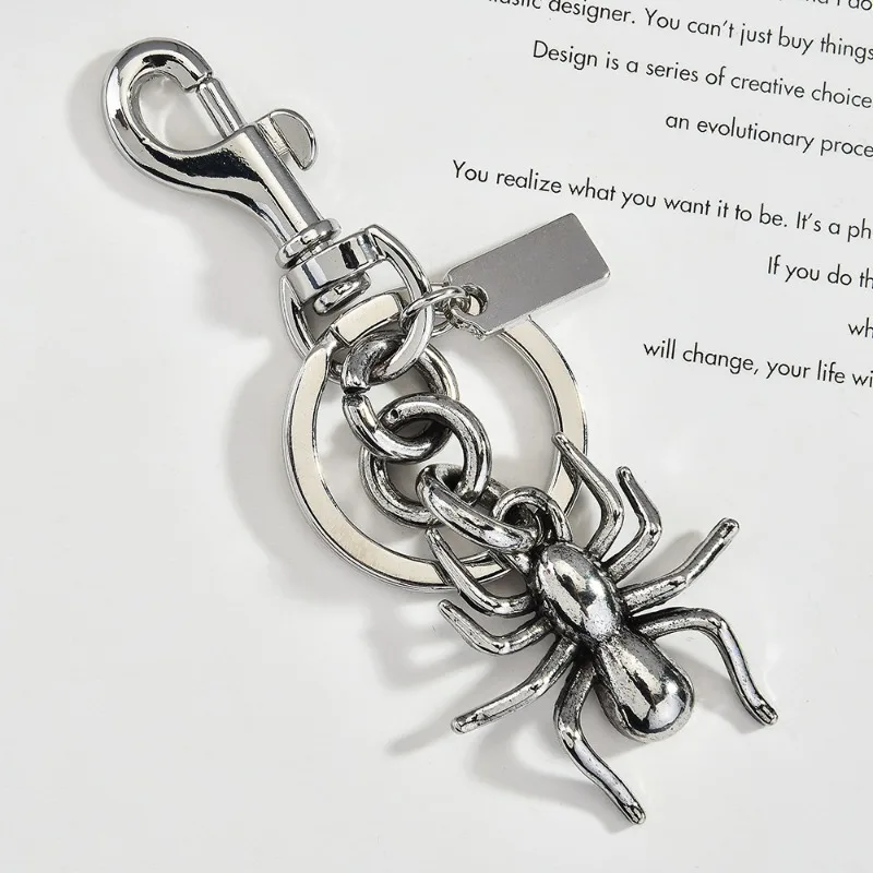 Совершенно новый металлический кулон в виде паука, 3-цветный декоративный кулон в виде паука, персонализированный брелок для ключей