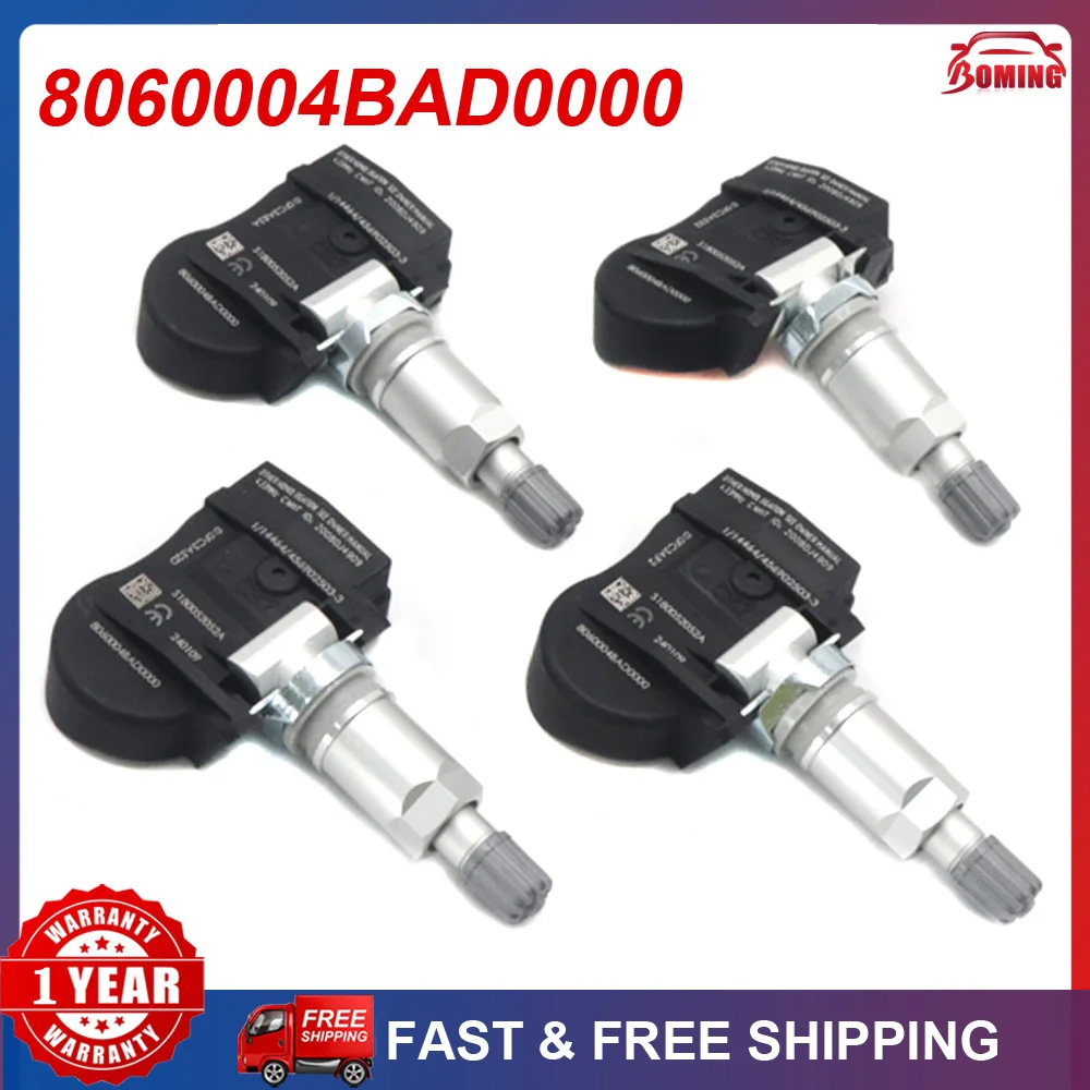 4PCS TPMS Tire Pressure Sensor 8060004BAD0000 For Trumpchi GA3 GA6GS4 GS4 PHEV GS5 GS7 GS8 GM8/M8 GS5 SUPER 2014-2023 433MHz