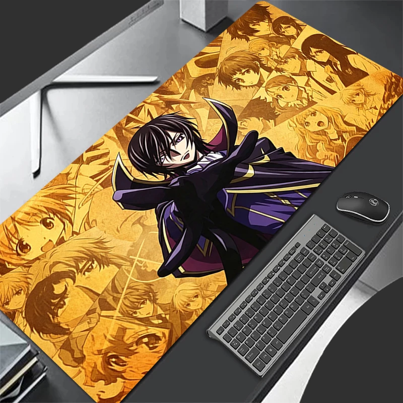 Code Geass Lelouch Large Mouse Pad Anime Gaming Desk Mat Non‑Slip Rubber Keyboard Pad for Laptop PC Home Office Decor