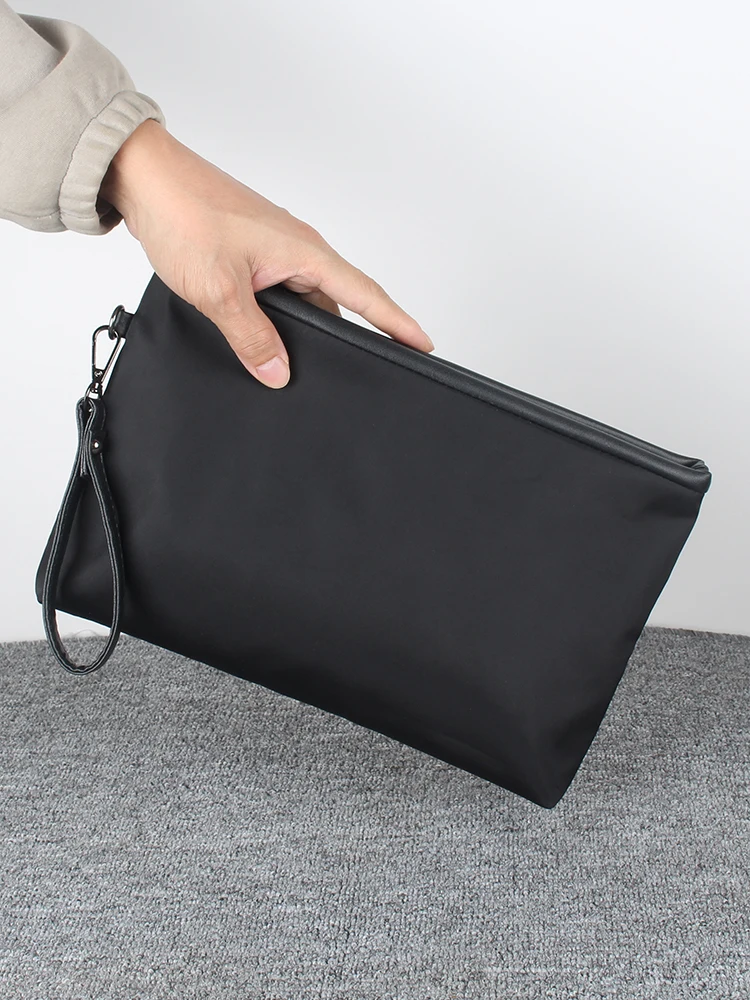

Large Capaci Men's Clutch Bag Busin Handheld Bag Youth Mobile Phone Clip Bag Faionable Envelope ape Soft Ox Cloth