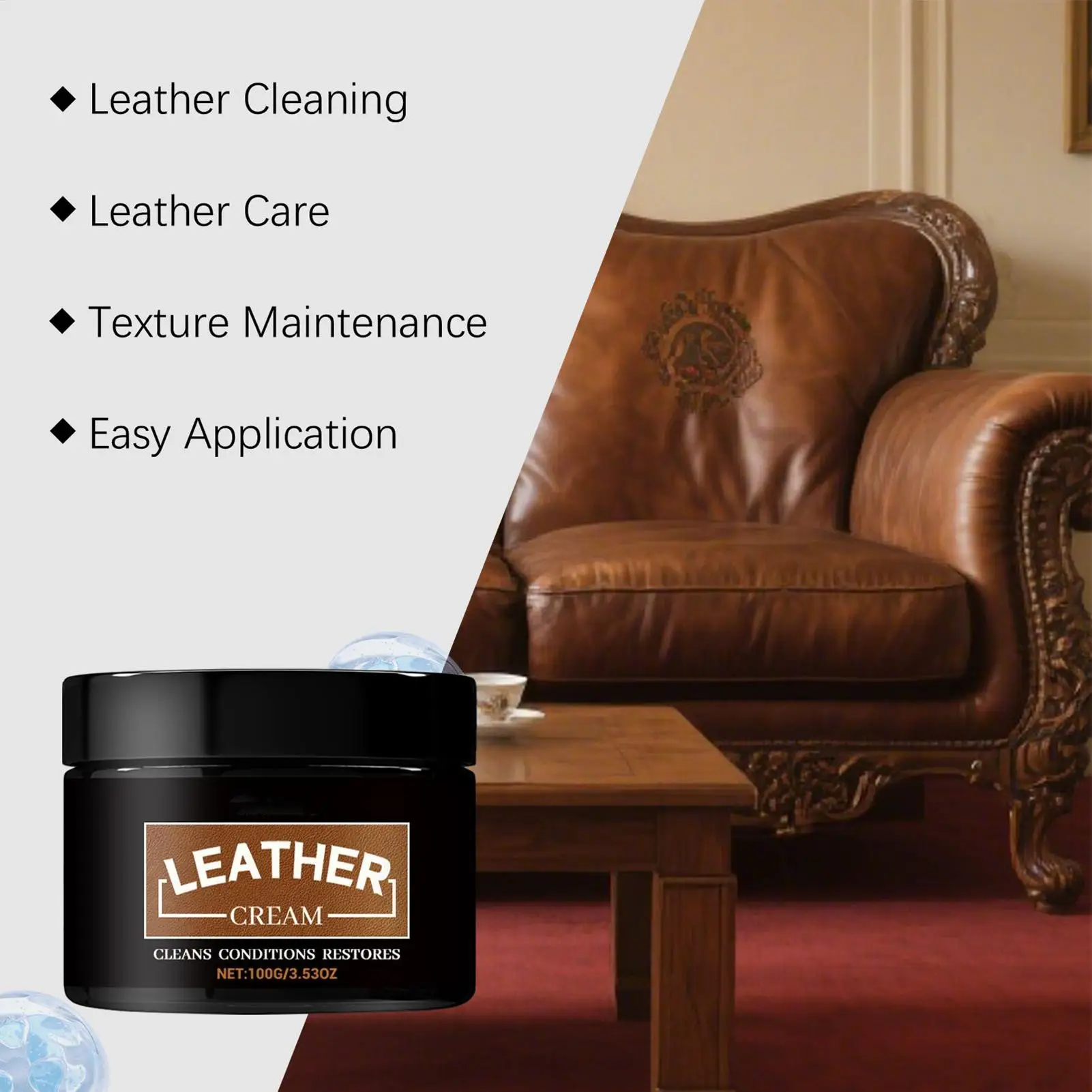 Leather Purse Cleaner Conditioner Natural Leather Conditioner Softening Brightening Moisturizing Leather Shoes Bags Care Agent