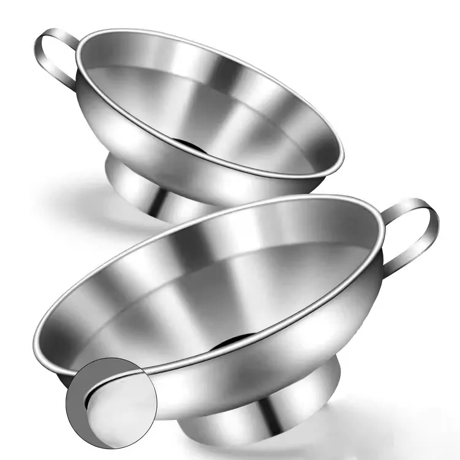 

Stainless Steel Kitchen Utensils Funnel Tools Wide Mouth Jars Oil Leak Proof Multifunctional Kitchen Accessories Salad Dressing