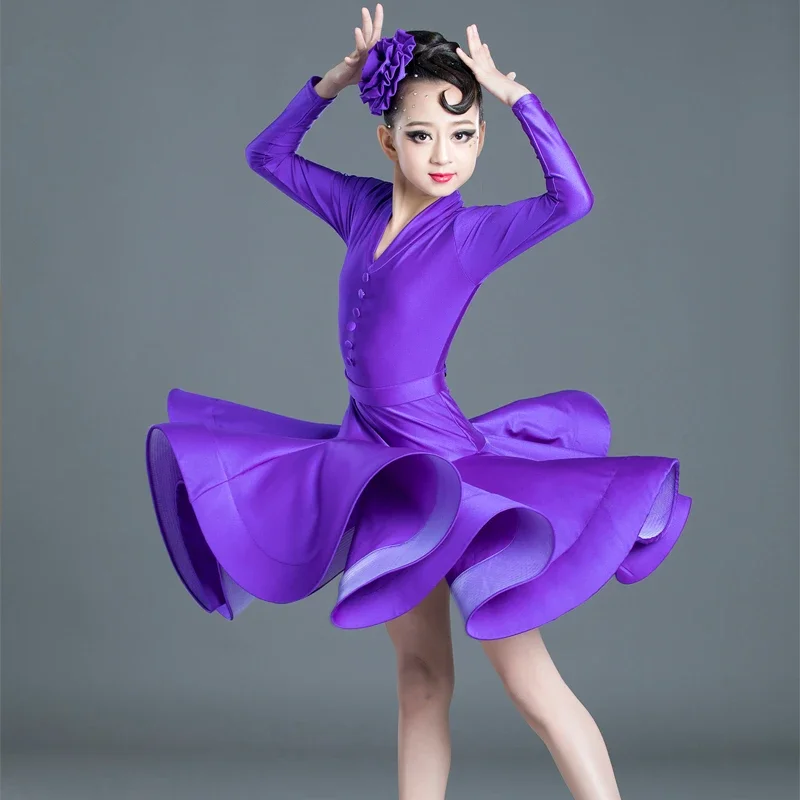 Latin Dance Dress Girl Ballroom Dancing Rumba Samba Latin Kids Dance Costume 2020 New Fashion Modern Carnival Jazz Dancewear 3XL