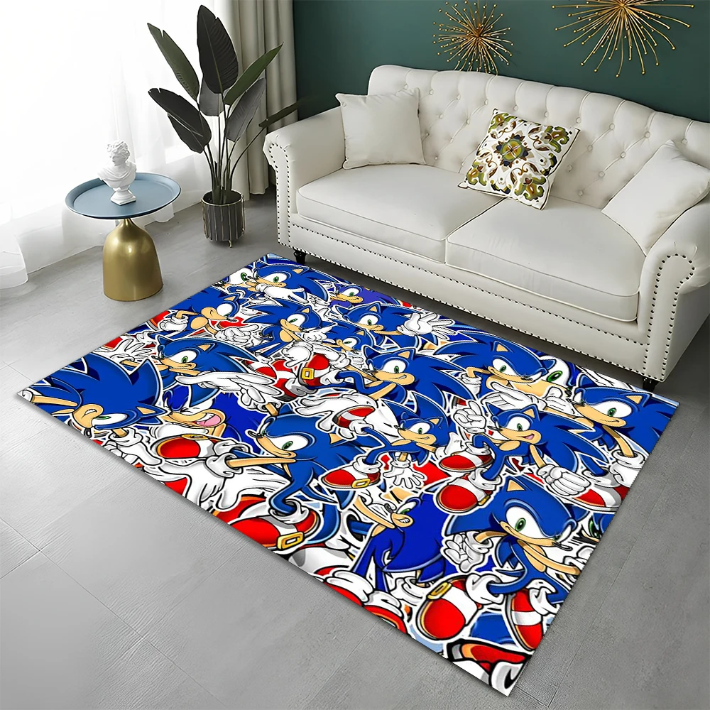 Modischer S-Sonic Cartoon-Spielteppich für Spielzimmer, Schlafzimmer, Wohnzimmer, Sofa, Heimdekoration, Kinder-Spielbereich-Teppich, Rutschfeste Bodenmatte