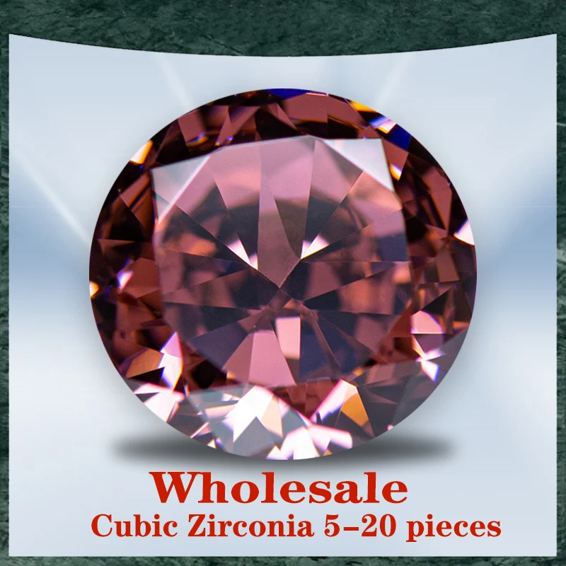 Cubic Zirconia Wholesale No Certificate Crushed Ice Cut Round Shape Smoke Zirconium Color Charms Beads Jewelry Making Materials