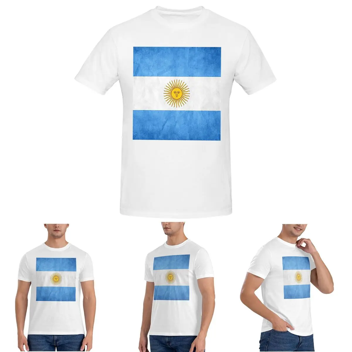 

Argentina Argentinian Flag National Flag Of Argentina T-Shirt for Men Cotton Plus Size T Shirts Men's Tees Short O-Neck Tops