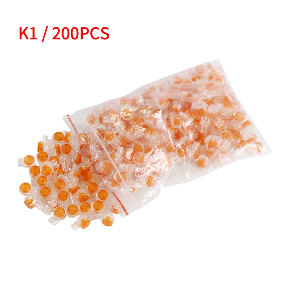 200pcs/bag K1 Connector Crimp Connection Terminals Waterproof Wiring Rj45 Ethernet Cable Connector Telephone Wire Terminals