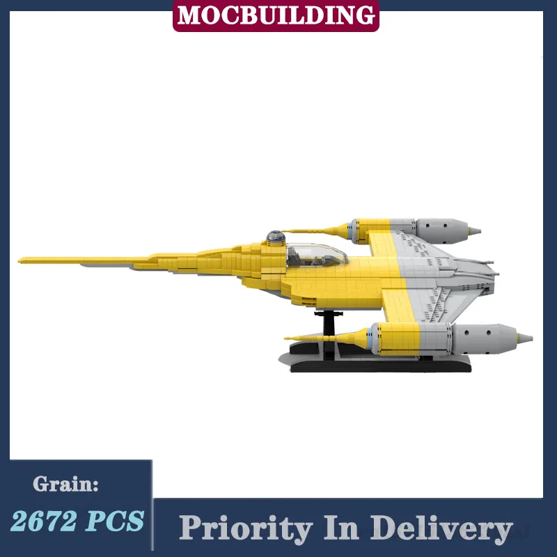 MOC Starfighter N1 Model Building Block Assembly Airplane Collection Toy Gifts UCS