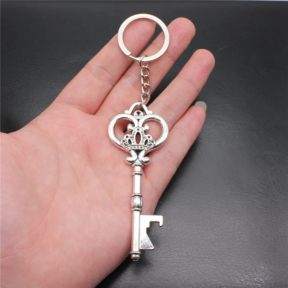 Antique Silver Color Plated Zinc Alloy Key Chains Making Retro Antique Keyschain Metal Charms Manga Fans Collect Men Women Gift