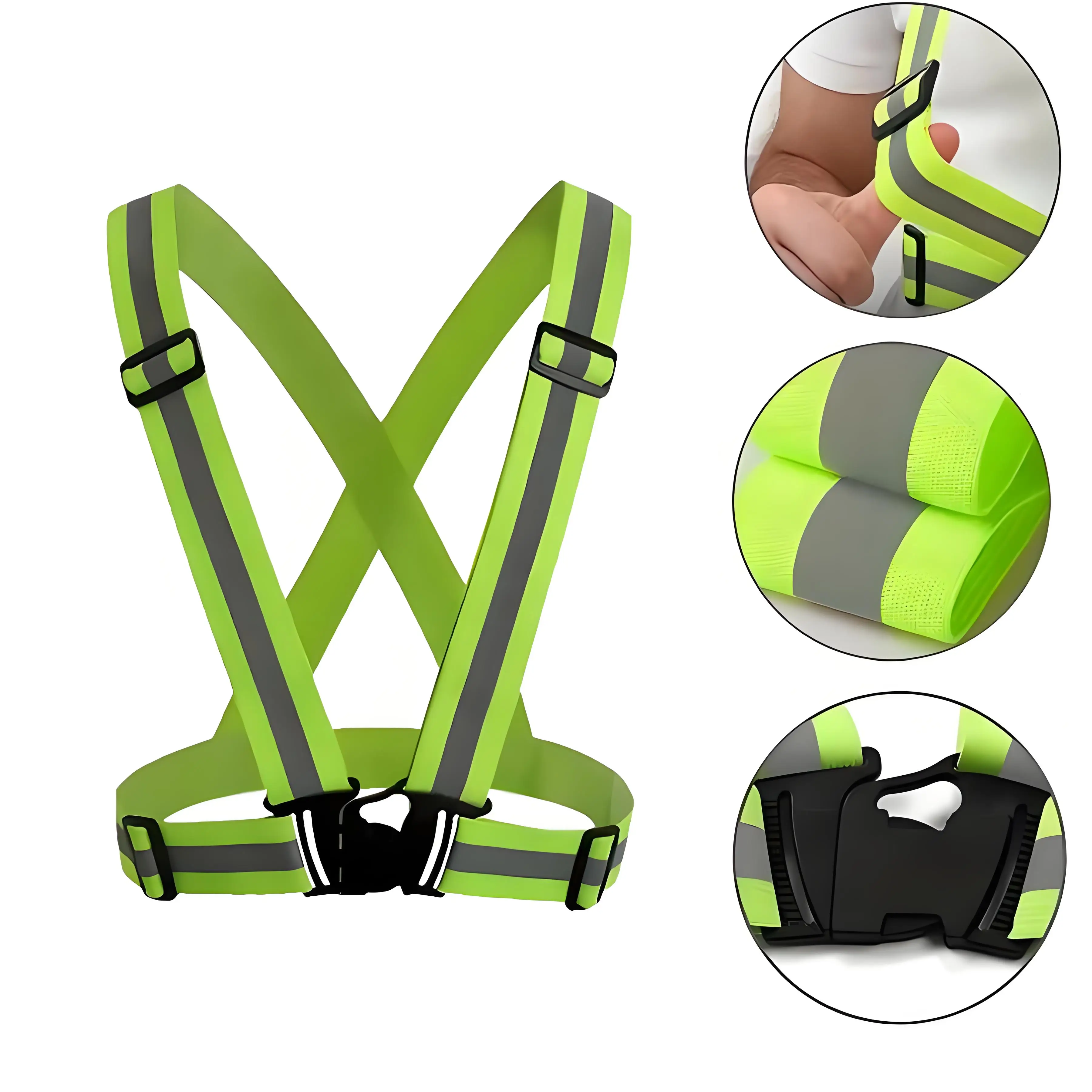 High Visibility Reflective Vest Safety Vest Running Reflective Gear Adjustable Reflective Vest for Walking,Hiking,Night Cycling