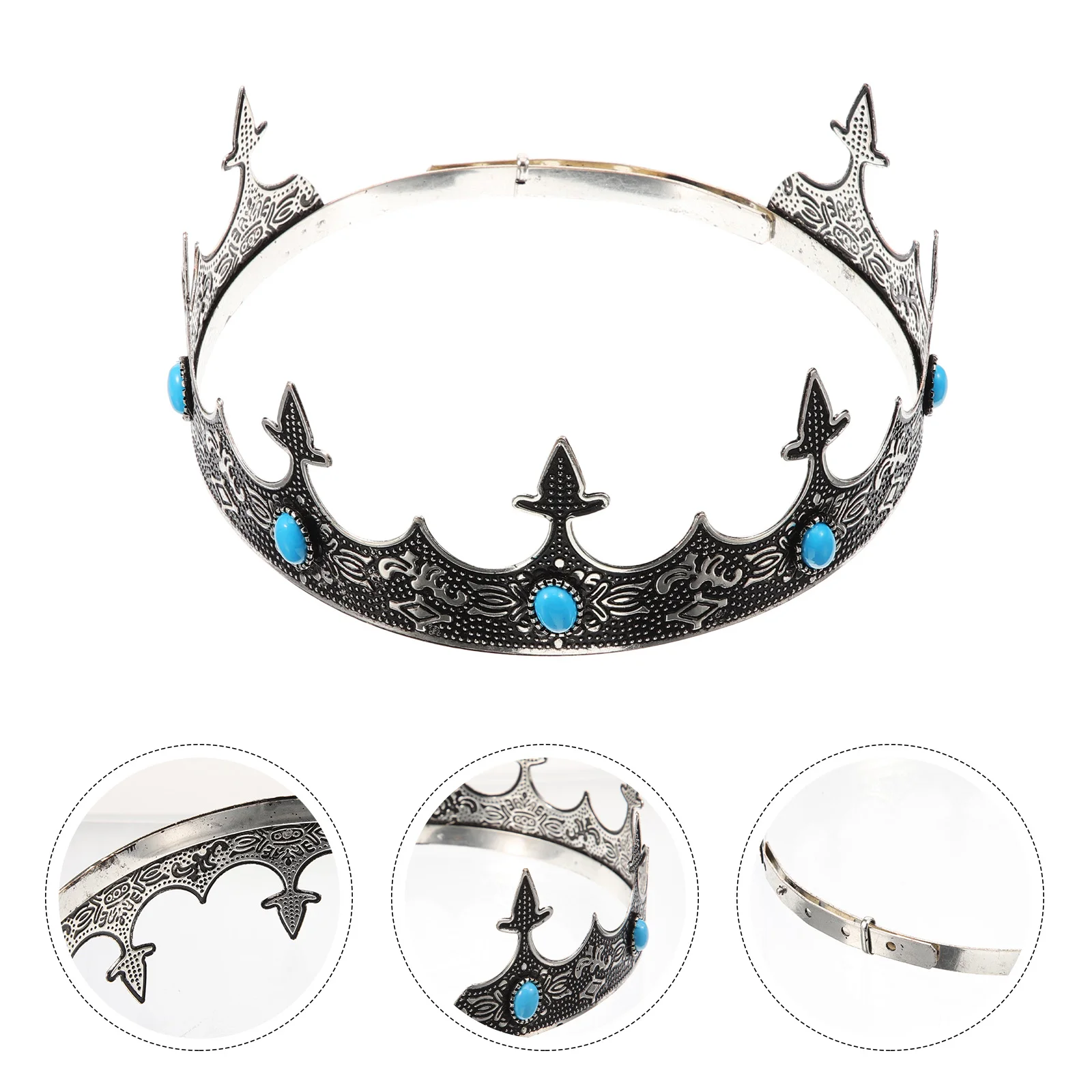 

Tiara Performance Crown Party Costume Male Hair Metal Men Head Decor Baroque Vintage
