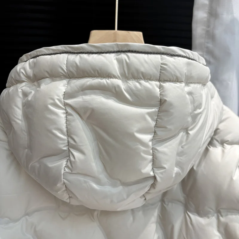Schinteon Women's 90% White down Jacket with Hood Solid Color Autumn Winter Warm Fashion Parka Outerwear 2026 New