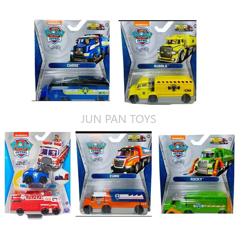 Paw Patrol True Metal Collectible Die-Cast Big Truck Pups Fire Truck Rubble Zuma Marshall Classic Cartoon Children Car Toys 1pc