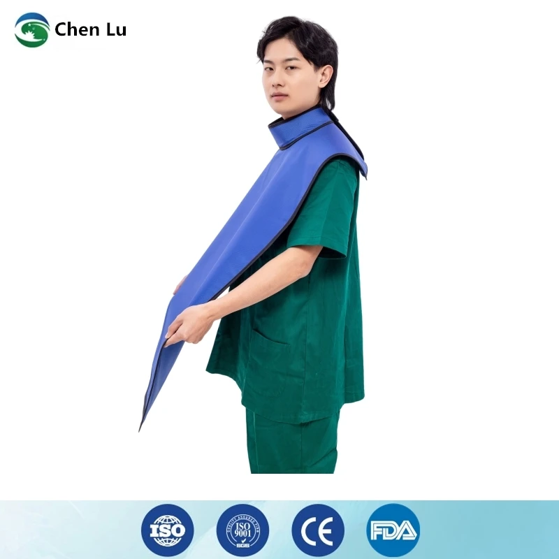 Echte bescherming tegen ioniserende straling Vestschort met hoge kraag Röntgen-gammastraling beschermend 0,35/0,5 mmpb lood tandheelkundige schort