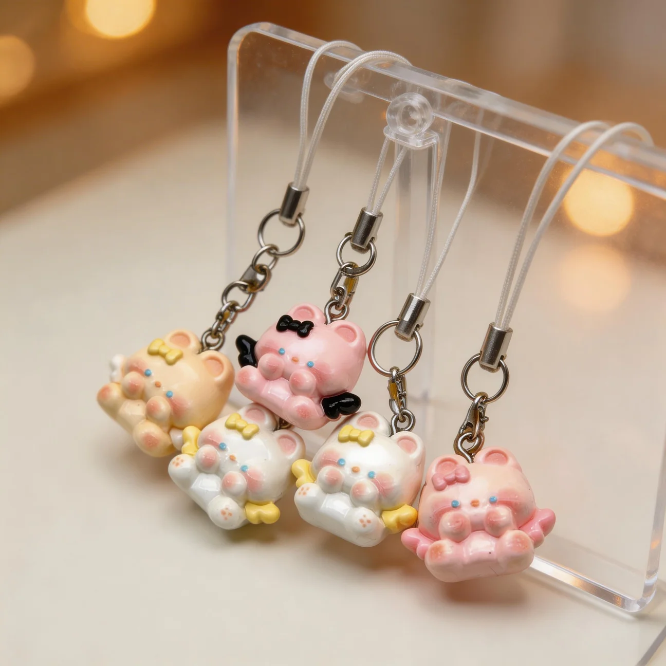 

Милый брелок-подвеска для телефона в виде котенка-ангела из смолы, пухлый котик-кукла, эстетичный мини-брелок-фигурка животного, подарок