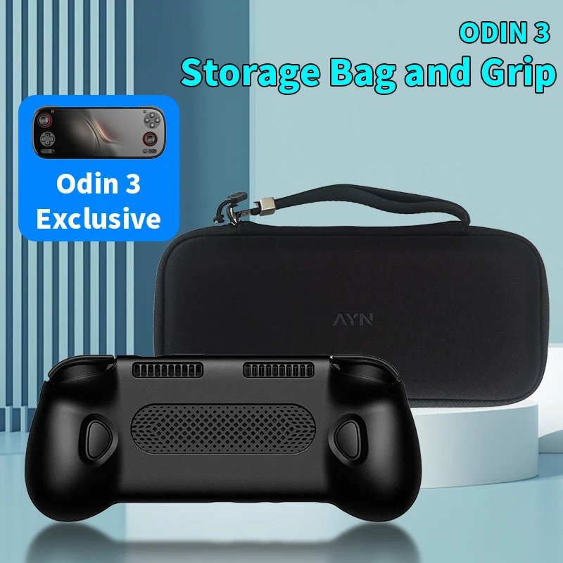 For AYN Odin 3 TPU Grip Shell Original BAG Odin3 Game Console TPU Grip Case Stand Holder With Carry Bag Accessories
