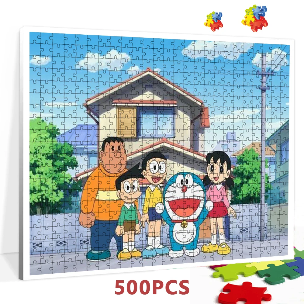 Jigsaw Puzzles Japanese Anime Doraemon 1000 Pieces Paper Puzzles Bandai Intellectual Educational Decompressing Diy Puzzle Game