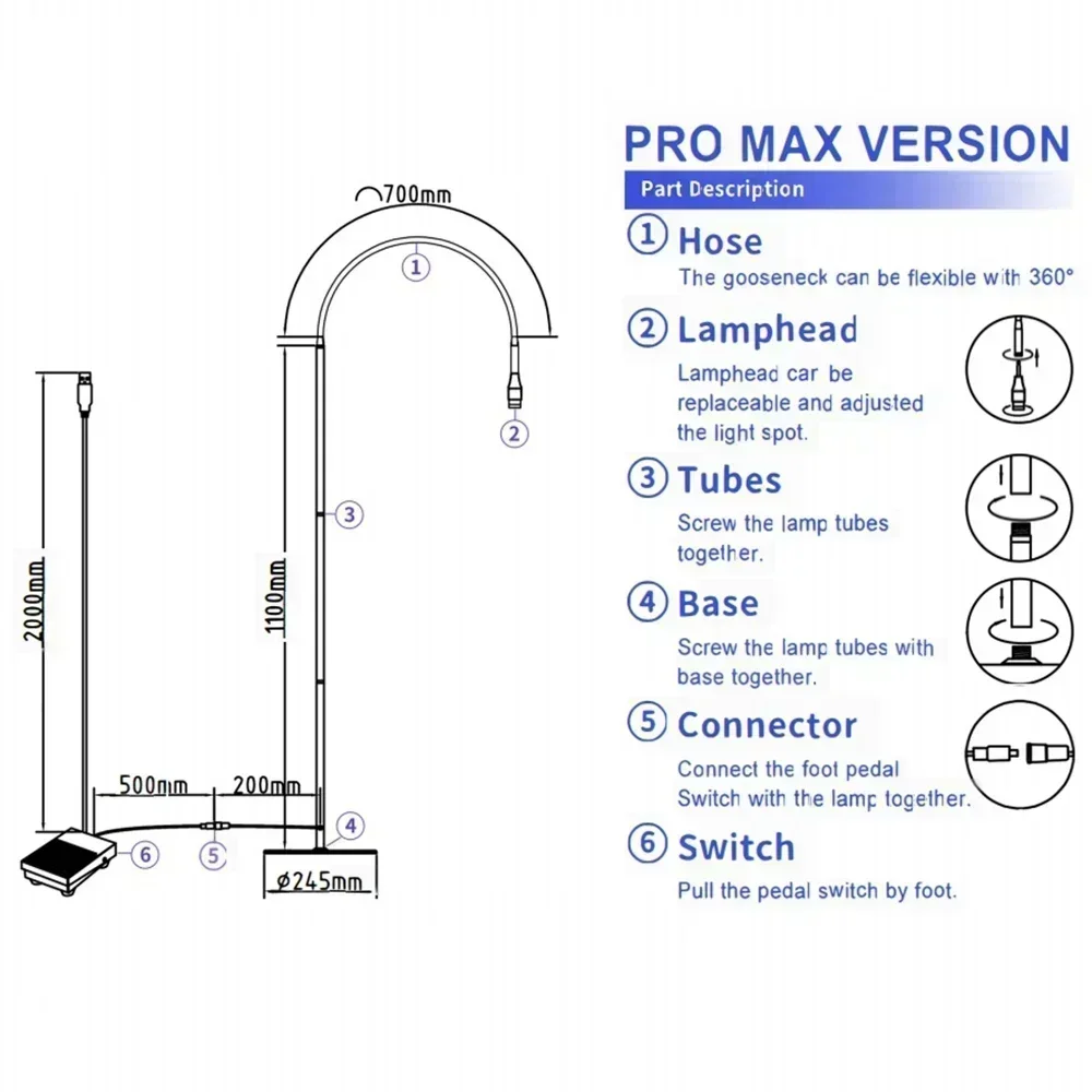 10W Lash Lampada polimerizzante UV da pavimento con interruttore a pedale Estensione ciglia finte Asciuga unghie Innesto Colla Luce polimerizzante veloce 2026