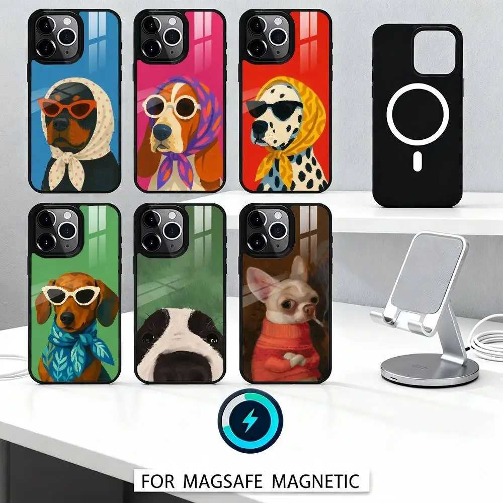 

T-Trendy D-Doggo Phone Case For iPhone 17,16,15,14,13,12,Pro,Max For Magsafe Magnetic Wireless Charging