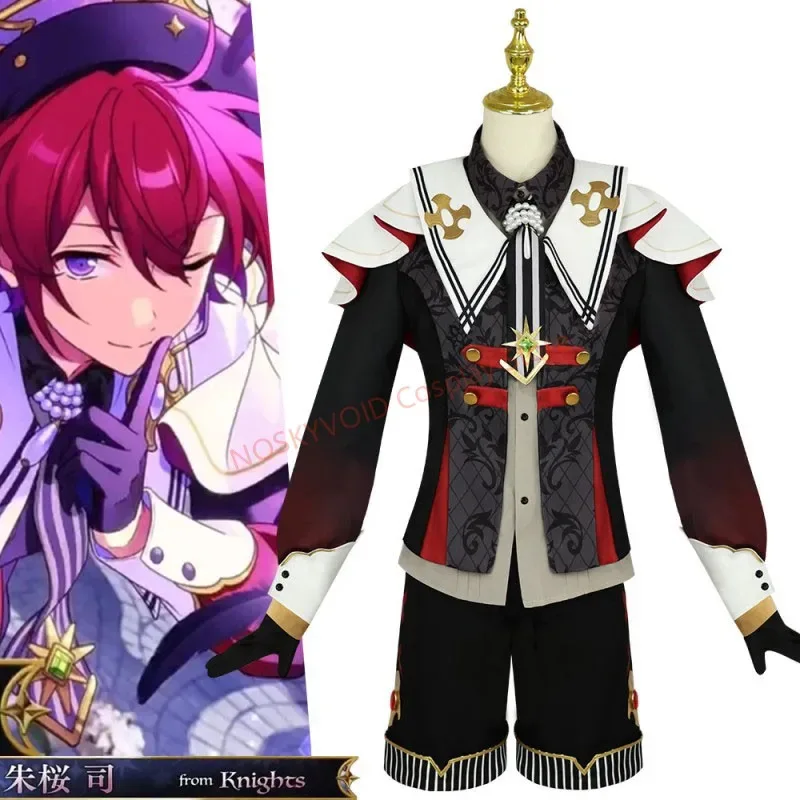 앙상블 스타즈! Suou Tsukasa 코스프레 의상 낙원의 저녁 파티 기사복 세트 가상 아이돌 무대 의상