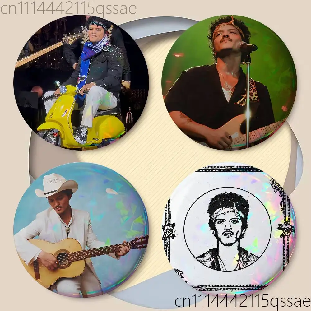 FOR Bruno Mars Romantic 25mm 75mm 44mm 58mm 32m Brooches Badges Pins for Accessories