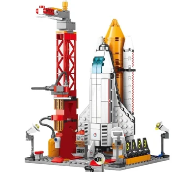 창의적인 항공 유인 로켓 빌딩 블록, 우주 비행사 피규어, DIY 항공 우주 벽돌 모델 장난감, 어린이용 크리스마스 선물 