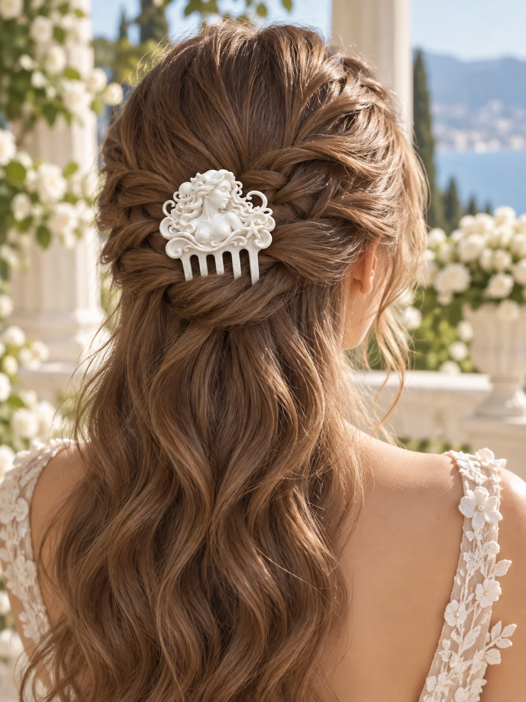 3D Printed White Mermaid Bridesmaid Hairpin, Exquisite Embossed Ocean-Style Design, Uniform Wear for Wedding Photos, Neat and Photogenic, Perfect for Wedding Dresses and Bridesmaid Outfits, Enhances the Atmosphere, Five-Prong Design Ensures Secure Wear All Day Without Falling Off, White Pla Material with a High-Quality Feel, Not Cheap or Cheap-Looking, Also Makes a Great Gift for Bridesmaids, a Beautiful Accessory for Wedding Preparations, Worry-Free and Stylish Hair Accessory