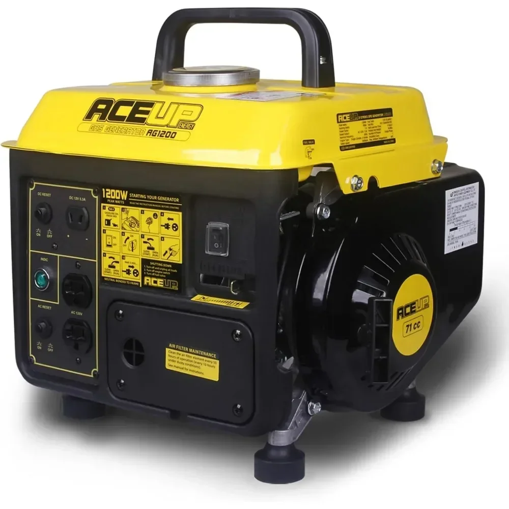 HOT 1,200W Gas-Powered Generator, Portable Generator Camping Ultralight, EPA & CARB Compliant