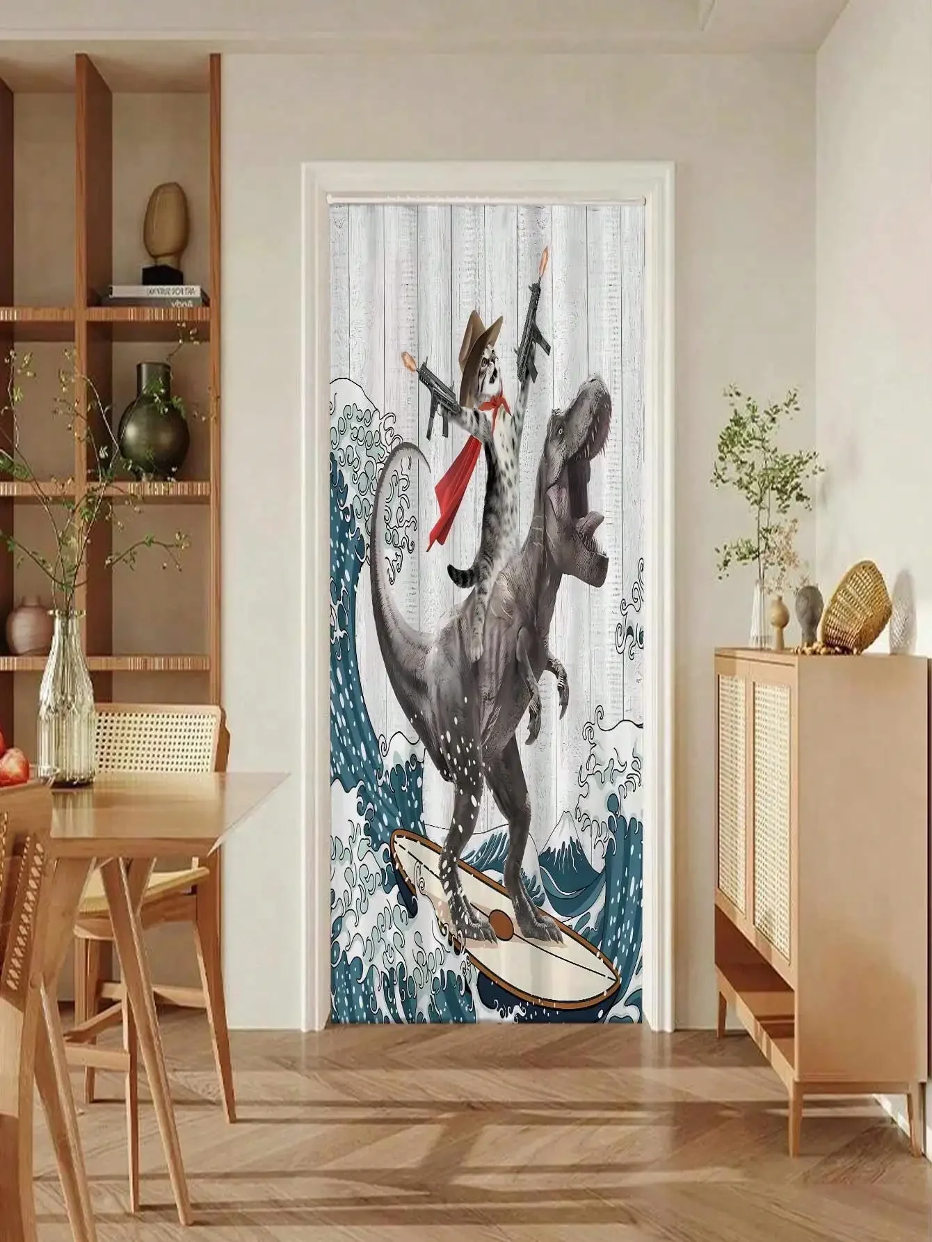 

4pcs Modern style printing Shower Curtain Set With 12 Hooks, Anti-Slip Bathroom Mat, U-Shaped Toilet Rug, Bathroom Curtain Set