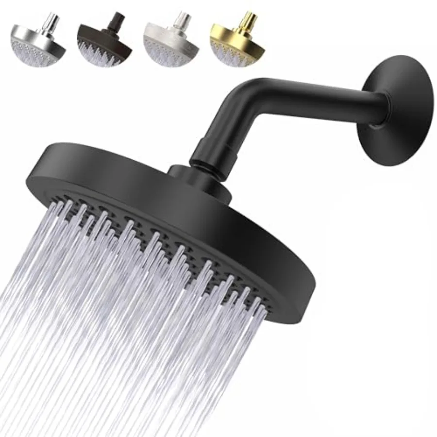 High Pressure Shower Head - Anti-Clogging Silicone Nozzles 2.5 GPM Removable Restrictor - Easy to Clean and Install - Includes