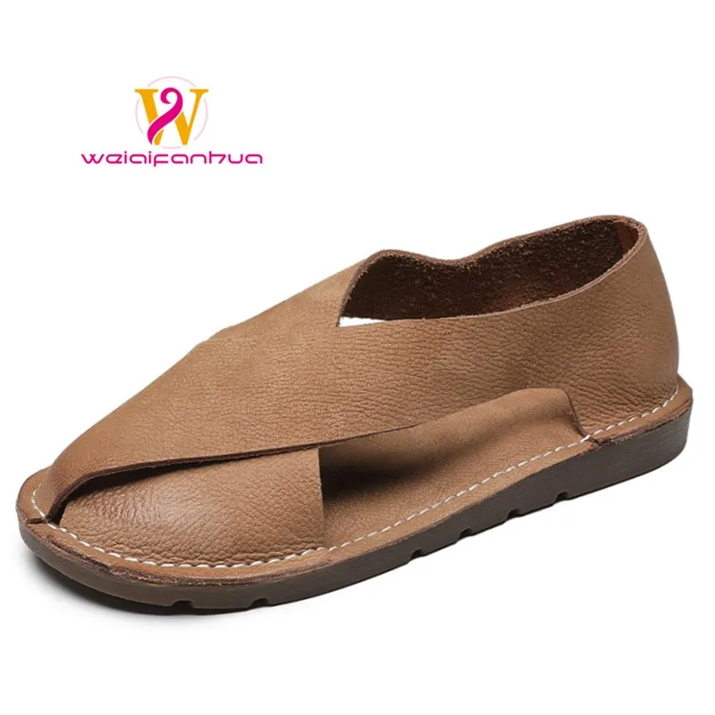 

Women's Sandals - 2026 New Design - Top-grain Cowhide Handmade Roman-style Sandals - Women's Retro Luxury Designer Sandals