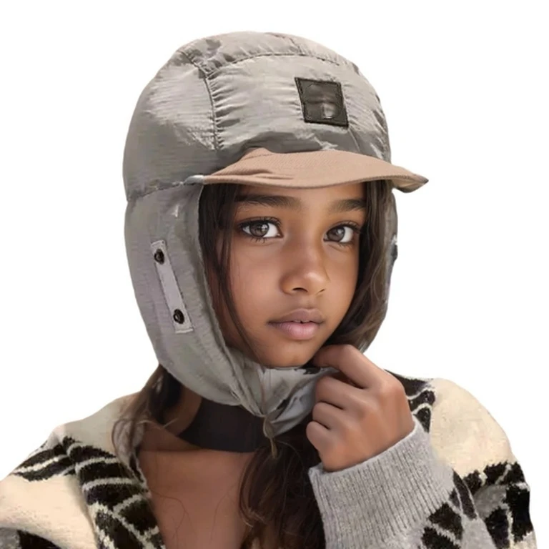 

Stone Hat Japanese Down Quilted Motorcycle Hat Winter Warm Cold-proof Ear Protection Thickened Outdoor Cycling Cotton Hat