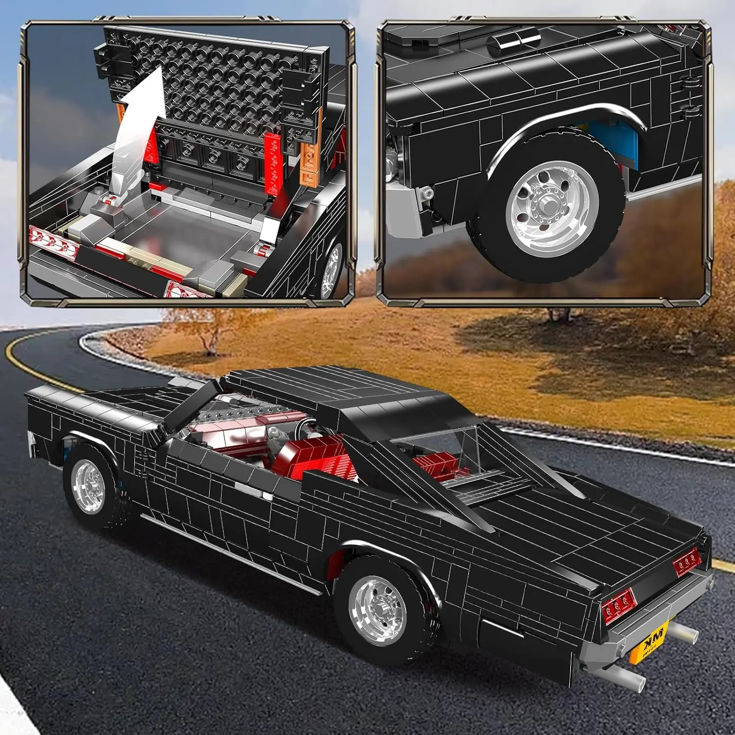 MOULD KING 10199 MOC Techniczny Amerykański Samochód Sportowy GTO Klocki Konstrukcyjne Vintage Zestaw Wyścigowy dla Chłopców i Dorosłych