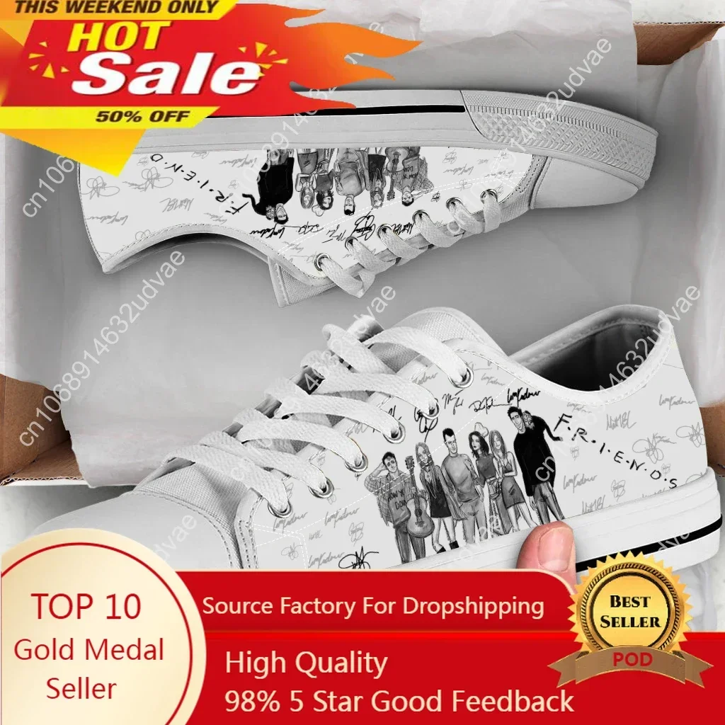 Friends TV Show Printing Harajuku New Arrive Fashion Lightweight Classic Flat Cloth Shoes Men Women Casual Sneakers Board Shoes